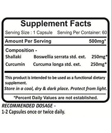 Planet Ayurveda Boswellia Curcumin - 2 Bottles (Each 60 Capsules, 500mg) in USA - Buy Online on GoSupps.com