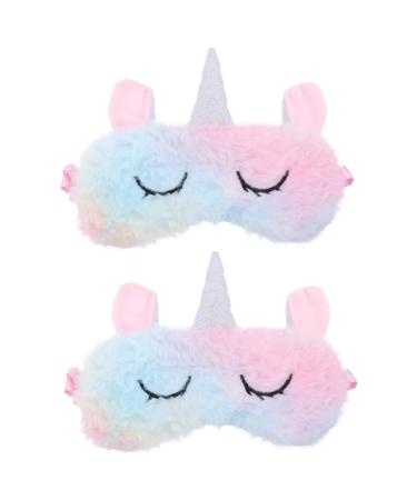 Beaupretty 2 Pcs Unicorn Eye Patch Plush Eye Mask Plush Sleeping Blindfold Unicorn Birthday Party Favor Animal Sleeping Eyepatch Eye Shadow Plush Eye Shade Travel Ice Cream Gradient 1 Count (Pack of 1) Colorfulx2pcs