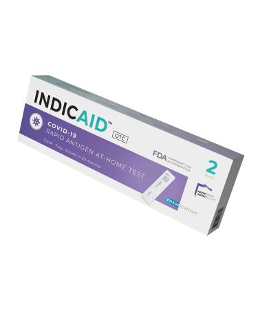 INDICAID COVID-19 Rapid Antigen Test 1 Pack 2 Tests Total 4 Easy Steps & Results in 20 Minutes - Covid OTC Nasal Swab Test - HSA/FSA Reimbursement Eligible