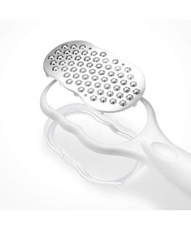 Pedicure Rasp Foot File with Debris Catcher Silunbeili Heel Callus Remover Foot Scraper Foot Scrubber Pumice Stone Pedi Care Files Dry Dead Hard Skin Remover (White)