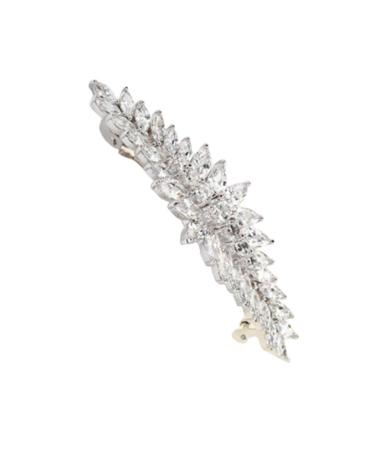 Minkissy Bridal Barrette Clip Rhinestone Elegent French Hair Barrette Bridal Wedding Crystal Hair Pin for Women Girls