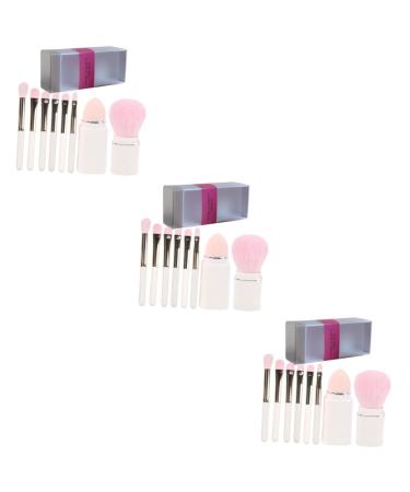 POPETPOP 3 Sets Makeup Brush Set Makeup Brush for Girls Brochas De Maquillaje Lady Tools Facial Kit Make up Sponges Makeup Brush for Women Bronzing Powder Travel White Mini Artificial Fiber