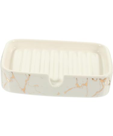 Amosfun 2pcs Draining Soap Dish Sponge Dish Hidden Valance Clips Soap Holder Self Draining Bar Soap Dish Self Draining Soap Holder for Bath Soap Stand Sponge Holder Marbling Ceramics White - Buy Online on GoSupps.com