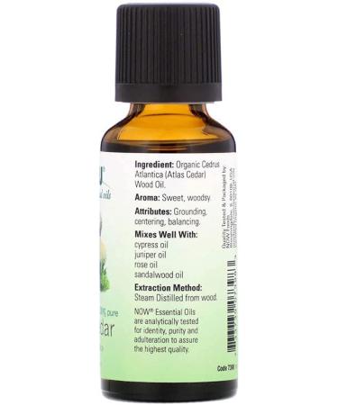 Buy Now Foods Organic Atlas Cedar Essential Oil 1 fl oz - 100% Pure & Natural - Buy Online on GoSupps.com