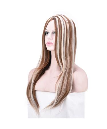 26 Ombre Blonde Long Smooth Heat-Resistant Synthetic Wig for Women - Daily & Party Use + Free Wig Cap - Buy Online on GoSupps.com