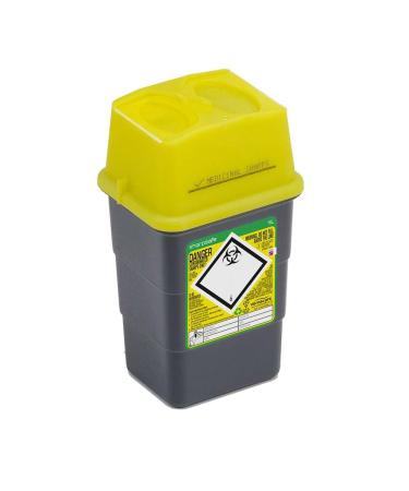 Lyall Willis Sharps Bin 1L Grey - Yellow Lid (1) - Buy Online on GoSupps.com