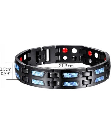Magnet Hard Band for Men | Titanium Steel Healing Bracelet with Ultra Strong Magnets | Adjustable Magnetic Bracelet & Jewelry Gift Box in Black - Buy Online on GoSupps.com