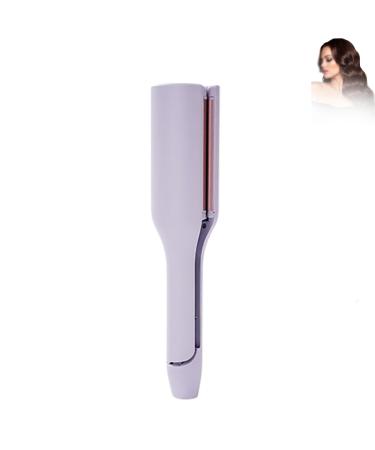 French Wave Curling Iron Rommantic French Egg Roll Curling Iron Egg-Roll Hairstyle Water Ripple V-Shaped 32mm Curling Wand (Purple)