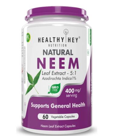 Sheltr Neem Leaf Extract (Indica) 60 Veg. Capsules - Natures Miracle Detoxifying Agent. Promotes Healthy Respiratory Digestive and Immune System - No GMO. Gluten Free.