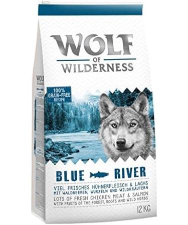 Wolf of Wilderness Adult Dog Food Blue River Salmon 12 kg Well Balanced Dry Nutrition for Adult Dogs - Buy Online on GoSupps.com
