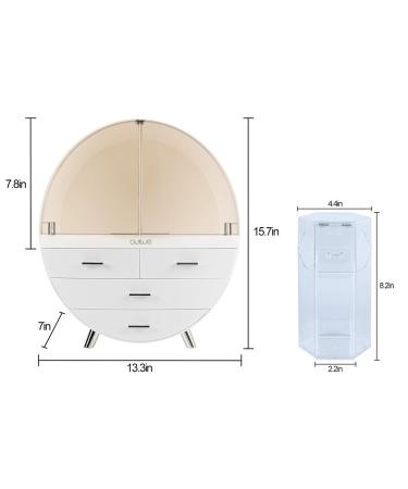 OBMMIRAO Elegant Waterproof Makeup Storage Organizer Box - Large Cosmetics Organizer with Drawers for Countertop Bathroom Dresser - Grey - Buy Online on GoSupps.com