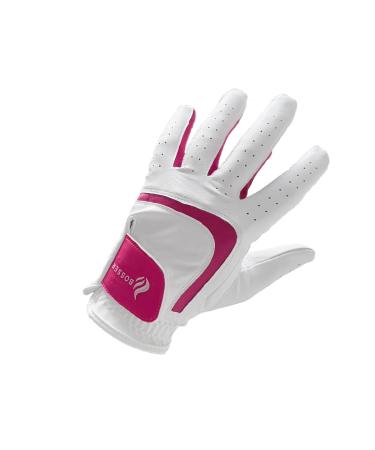 BOSSER Golf Gloves Women made of Leather and Elastane for Left Hand (Right-Handed) Ergonomic White M Left
