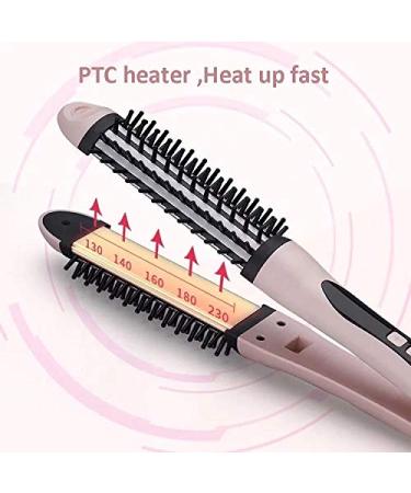 3 in 1 Ceramic Tourmaline Hair Curler Straightener & Brush - Fast Heat Styling Tool with Auto Shut Off & LCD Display - Dual Voltage for All Hair Types - Buy Online on GoSupps.com