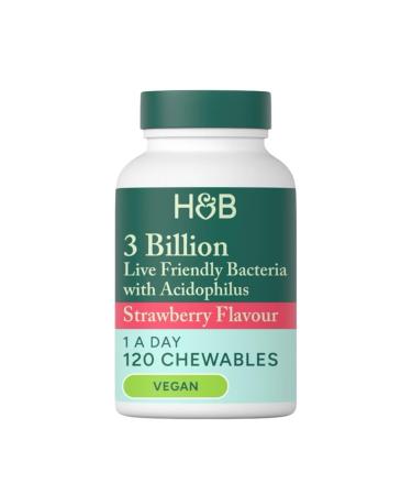 Holland and Barrett Chewable Acidophilus Strawberry (3 Billion) 120 Tablets