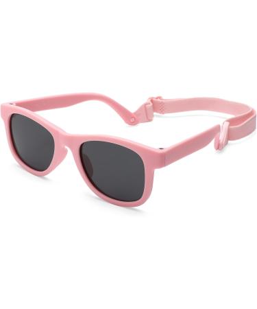 Pro Acme TPEE Polarized Baby Sunglasses with Strap - Pink Frame, Grey Lens - Buy Online on GoSupps.com