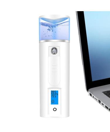 Nano Mister for Lash Extensions - Hydrating Portable Sprayer Mister with Skin Analysis - Hydrating USB Rechargeable Face Steamer for Eyelash Extensions Face Face Hydration Aezon White