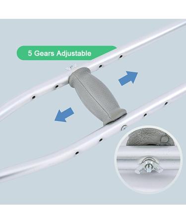 Adjustable Underarm Crutches Aluminum Walking Cane for Adults Ergonomic Heavy Duty Crutches Suitable for Height 150-175cm/4' 9''-5' 7'' (Color : Silver Size : 1 Pair) Double The Comfort Innovate - Buy Online on GoSupps.com