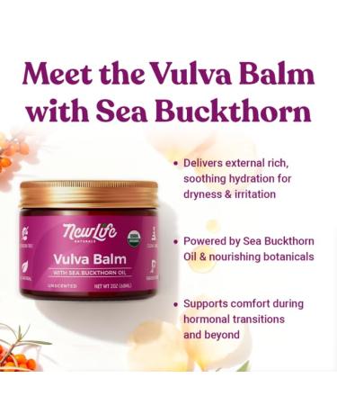 NewLife Naturals USDA Certified Organic Vulva Cream - Menopause Support & Vaginal Moisturizer - 2 Oz - Buy Online on GoSupps.com