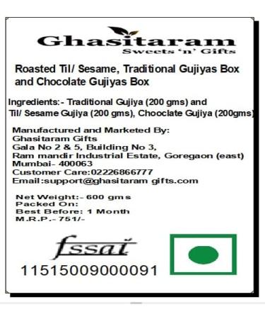Ghasitaram Gifts Holi Sweets Holi Gifts Holi Hamper Roasted Til/ Sesame Traditional Gujiyas Box and Chocolate Gujiyas Box - Buy Online on GoSupps.com