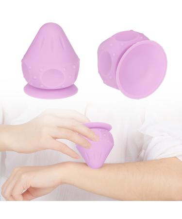 Trigger ball massage silicone myofascial triggerpunkt wall massage device with a suction coin mountable ball for back waist neck painful myofascial muscles (violet)