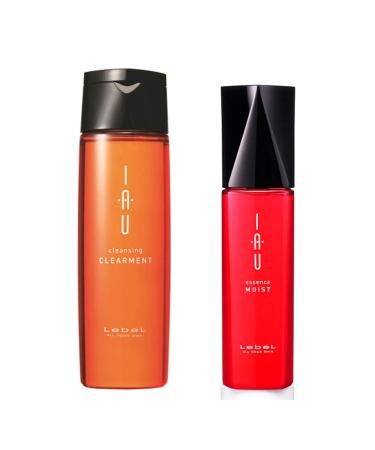 Lebel IAU Cleansing Clearment Hair Shampoo 200ml & Lebel IAU Hair Essence Moist 100ml Set (Green Tea Set)