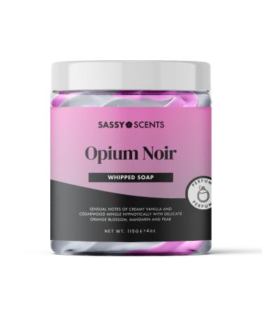 Sassy Shop Bath - Whipped Soap Opium Noir - Cleanse and Nourish the Skin With Uplifting Fragrance - Gentle and Suitable for all Skin Types - Vegan Friendly - 115g