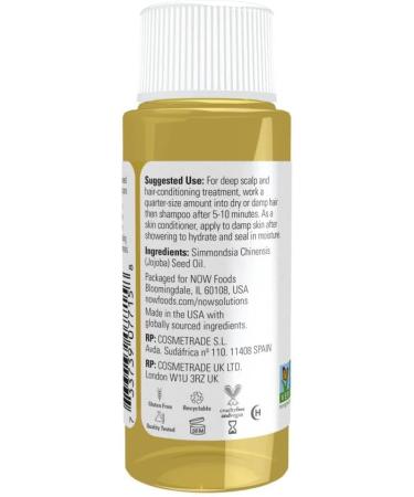 NOW Solutions Jojoba Oil 100% Pure Moisturizing Multi-Purpose Oil for Face Hair and Body 30mL Unscented 30 ml (Pack of 1) - Buy Online on GoSupps.com