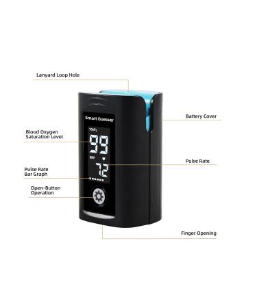 Buy Pulse Oximeter Fingertip Blood Oxygen Monitor - Heart Rate & SpO2 Tracker with LCD Screen Batteries & Lanyard | Fast International Shipping - Buy Online on GoSupps.com