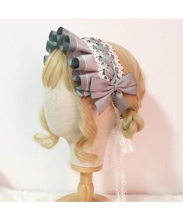 JSGHGDF Japanese Maid Cosplay Headdress Ruffled owknot Hairband Sweet Floral Lace Ribbon Party Hair Accessory White - Buy Online on GoSupps.com