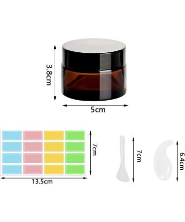 Set of 6 Refillable 30ml Cosmetic Cream Containers - Brown Glass Ointment Pots with Lids & Liners - Ideal for Travel & DIY - Buy Online on GoSupps.com