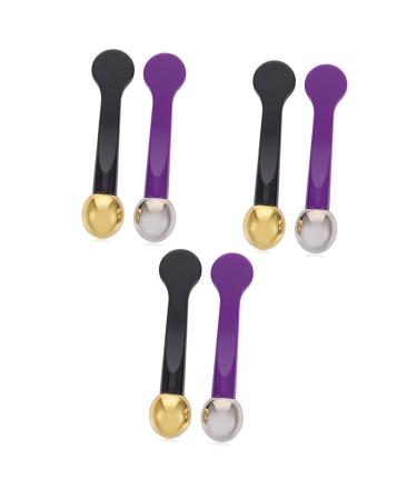 FRCOLOR 6 Pcs Eye Cream Spoon Massager Facial Massage Roller Face Massager Massage Lotion Face Lotion Metal Eye Massager Tools Compact Eye Zinc Alloy Cleasing Milk Handle 5.7x1.2cmx3pcs Assorted Colorx3pcs