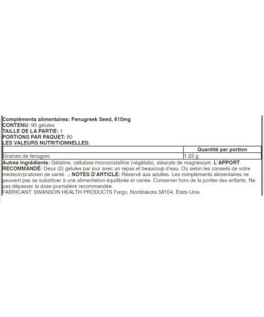 Swanson Fenugreek Seeds 610mg - 90 Capsules | Natural Supplement for Lactation Increase and Glycemic Support - Buy Online on GoSupps.com