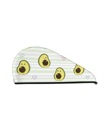 Avocado of a Hear Microfiber Hair Towel Soft Super Absorbent Hair Towel Wrap for Women Coral Velvet Quick Dry Hair Cap for Long Curly and Thick Hair