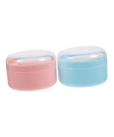 Mipcase Bo te Poudre B b 2 Pi ces Petit tui Houppette Pour Poudre Corporelle Rose Et Bleu L ger Portable Voyage