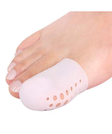 Big Toe Caps 10Pcs Big Toe Protectors Breathable Silicone Toe Protector Provides Pain Relief from Corns Blisters Missing Or Ingrown Toenails for Woman and Man. White-10pcs