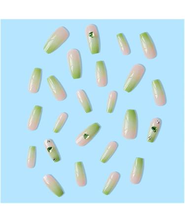 Green Long Nails Set Wearable False Nails - Buy Online on GoSupps.com