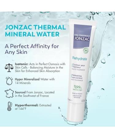 Eau Thermale Jonzac | Fresh Eye Contour - Rehydrate | 24h Hydration - Protects and Soothes the Eye Contour | Hyaluronic Acid & Vegetable Glycerin | 99% Natural Origin | Pack of 2x15 ml - Buy Online on GoSupps.com