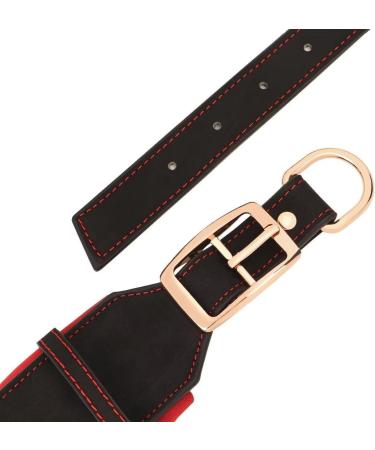 Durable PU Leather Padded Dog Collar for Medium & Large Breeds | Heavy Duty Metal Buckle Adjustable Fit (Neck 33-41cm) - Perfect for Pit Bulls | Black - Buy Online on GoSupps.com