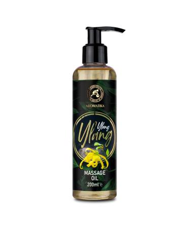 Massage oil ylang -lang 200ml - body oil with ylang -ylang oil - almond oil and grape seed oil - body care oil for all skin types - relaxation oil