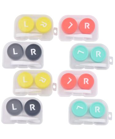 Partykindom 8st contact lens container Storage container for contact lenses practical contact etui mirror container for contact lenses travel eye box pp interchangeable