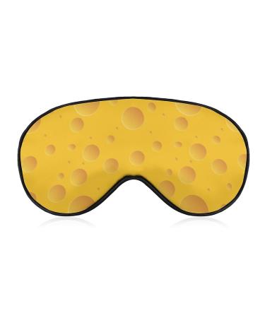 Yellow Cheese Sleep Mask for Women Adjustable Sleeping Eye Shades Cover with Elastic Strap