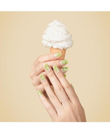 Danni & Toni Love Me Tender Green & White Gel Nail Films - 28 Self-Adhesive Heart-Shaped Nail Stickers for Glossy Manicure - Buy Online on GoSupps.com