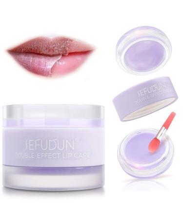 Lip Sleeping Mask, with Lip Scrubs Exfoliator & Moisturizer, Double Effect Lip Mask Overnight, Effectively Remove Dead Skin and Intensive Lip Repair Treatment,Nourishing Hydrating,Fades Lip Lines Lavender