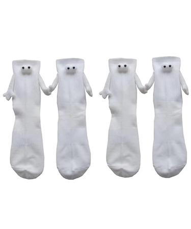 Miurixo Magnetic Hand in Hand Couple Socks Couple Holding Hands Funny Socks 3D Doll Novelty Socks 2pcs-a