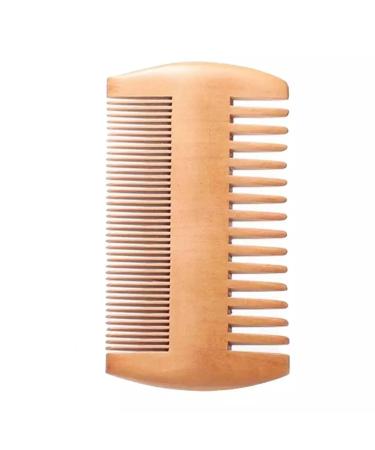 Premium Natural Wood Beard Comb with Anti-Static Design and PU Carry Pouch - Compact Pocket Size for Men's Hair Care (UK)