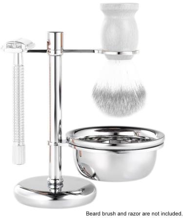 Kjyr Portable Men's Razor Brush - Premium Zinc Alloy Bathroom Set | Hotel & Home Use | 15cm Silver - Buy Online on GoSupps.com