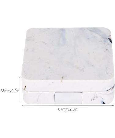 FDIT Marbled Contact Lens Container | Portable Quadratic Box with Tweezers | Stylish & Convenient for Travel (Silver) - Buy Online on GoSupps.com