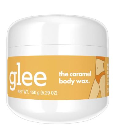 Glee Caramel Body Wax Starter Kit for Women, Safe for Sensitive Skin, No-Heat & Microwave-Free, Candy Scent, 5.29oz Body Wax (28 piece)