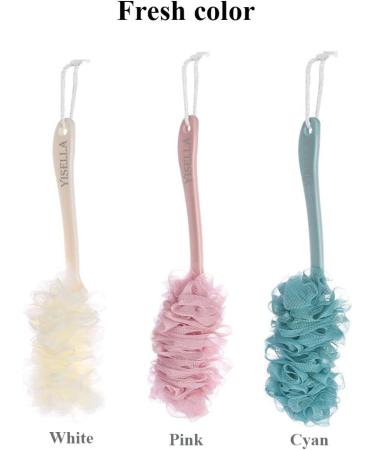 Loofah Back Scrubber for Shower - Long Handle Bath Body Brush Sponge - 2 Pack - Buy Online on GoSupps.com