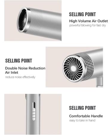 New Concept Hair Dryer-Super Lightweight- Powerful Motor-1200W Blow Dryer Professional H-Shape for Women Man Home Travel Salon Curly and Straight Hair Black - Buy Online on GoSupps.com